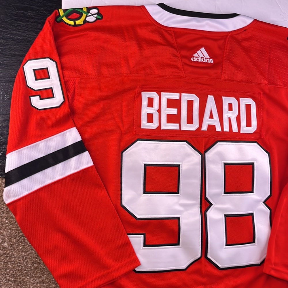 Connor Bedard Chicago Blackhawks Hockey Jersey Red White Stitched - Size XL 54 - Picture 5 of 10